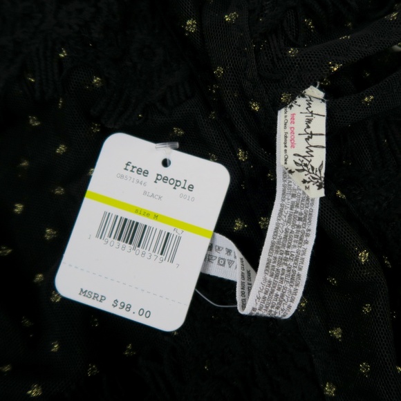 Free People Breaking Hearts Black Lace Bodysuit M - Picture 8 of 8